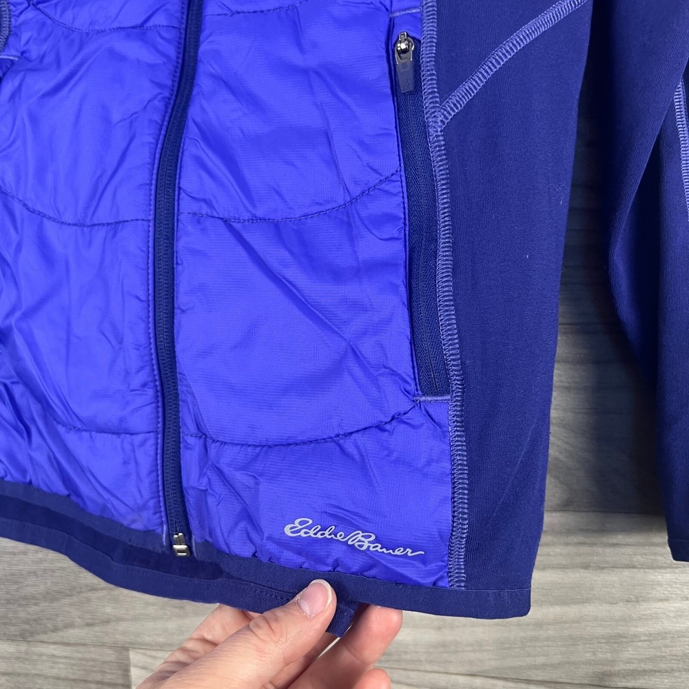 Eddie Bauer Jacket Womens S Purple Pockets Zip Outdoor Warm Fleece Puffer Cozy - Picture 5 of 12